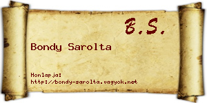 Bondy Sarolta névjegykártya