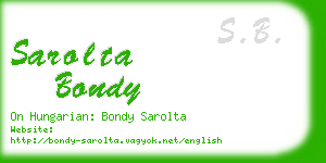 sarolta bondy business card